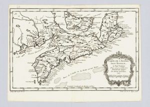 vieille carte de l'Acadie au 18eme siecle