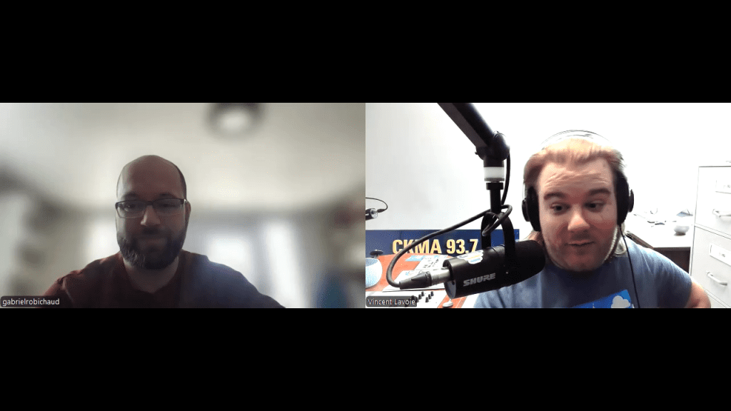 Capture d'écran de Gabriel Robichaud lors d'une visioconférence.