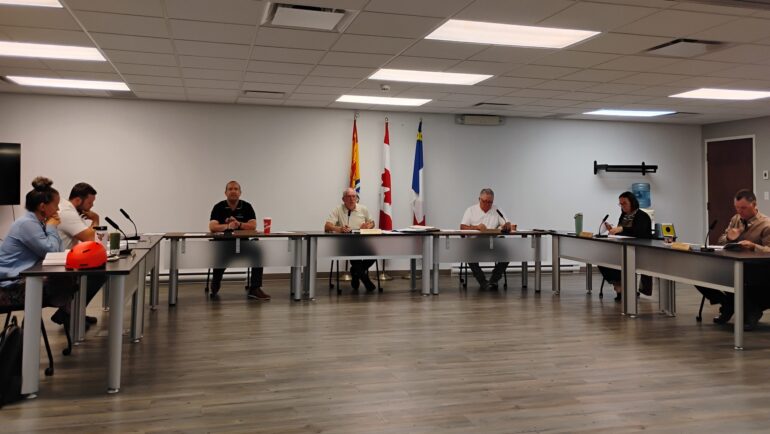 Photographie du conseil municipal de Nouvelle-Arcadie durant une séance du conseil.